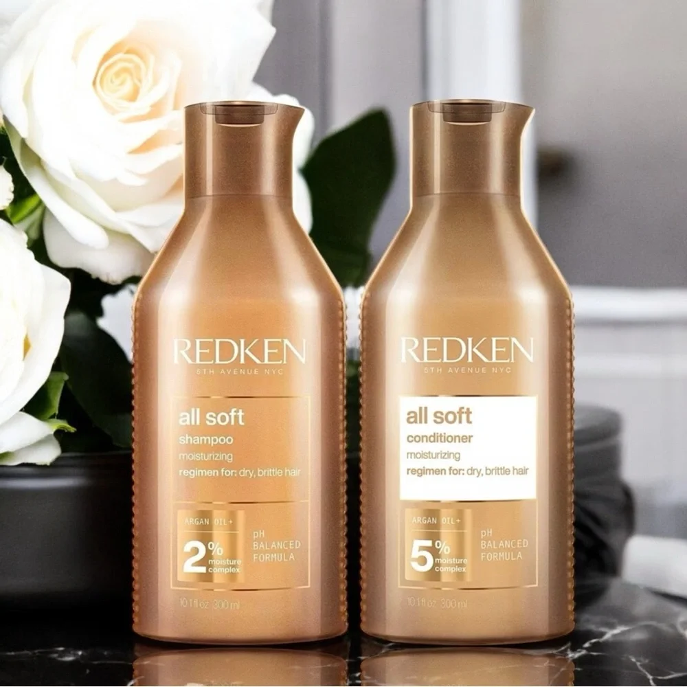 REDKEN All Soft Shampoo & Conditioner for Dry Damaged with Hair Argan Oil